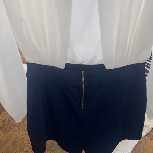 Romper navy blue short white top open back. New no tags ocean vibes romper - Picture 7 of 16